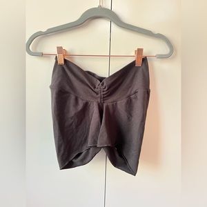 SKIMS black twist thong and shorts set